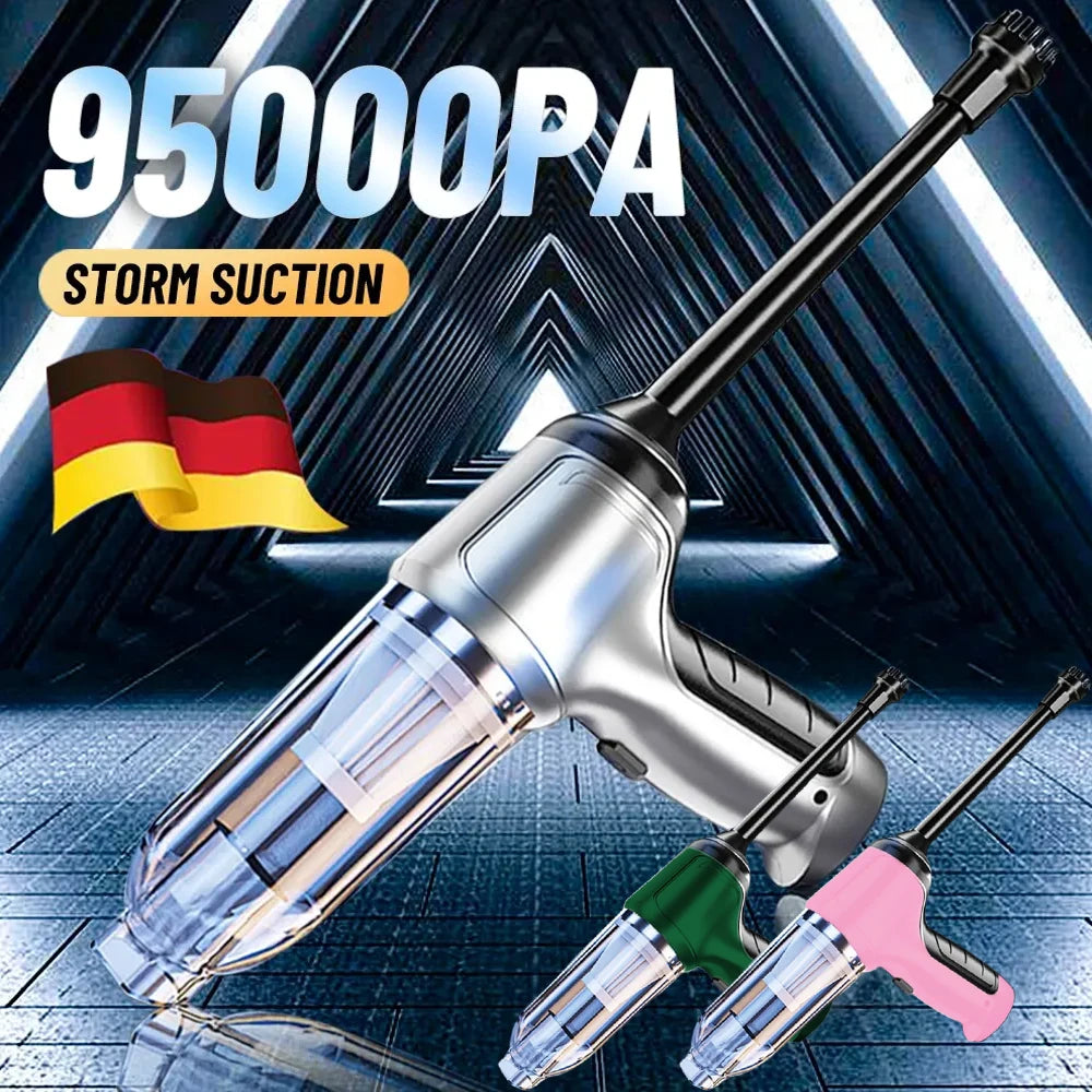 Car Vacuum Cleaner 95000PA Strong Suction Handheld Wireless Vacuum Cleaning Blower 2 in 1 Portable Vacuum Cleaner For Car Home Zpaxo