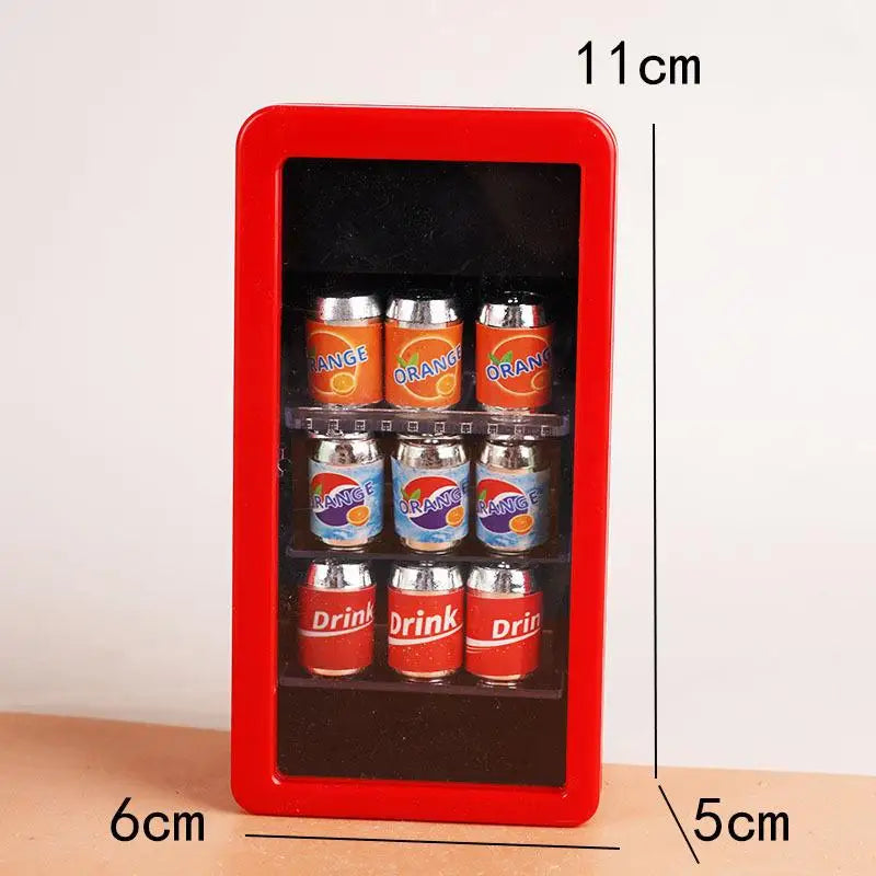 ▶1:12 Dollhouse Miniatures Refrigerator Canned Drink Beverage Cabinet Model Doll House Supermarket Accessor Pretend Play Toy DIY Zpaxo A7