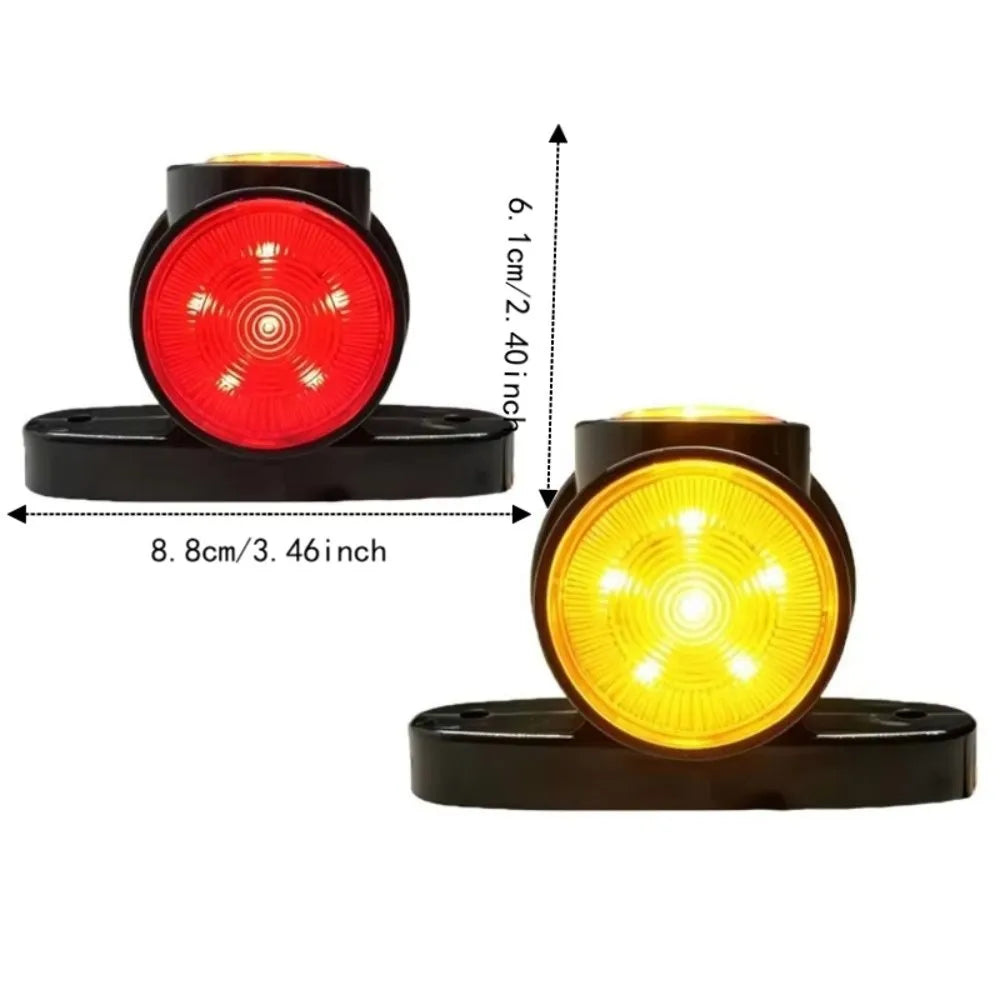 2 PCS Small Red Yellow LED Tail Light 12V 24V Waterproof Side Marker Lighting Taillight Car Outline Marker Light Van Zpaxo