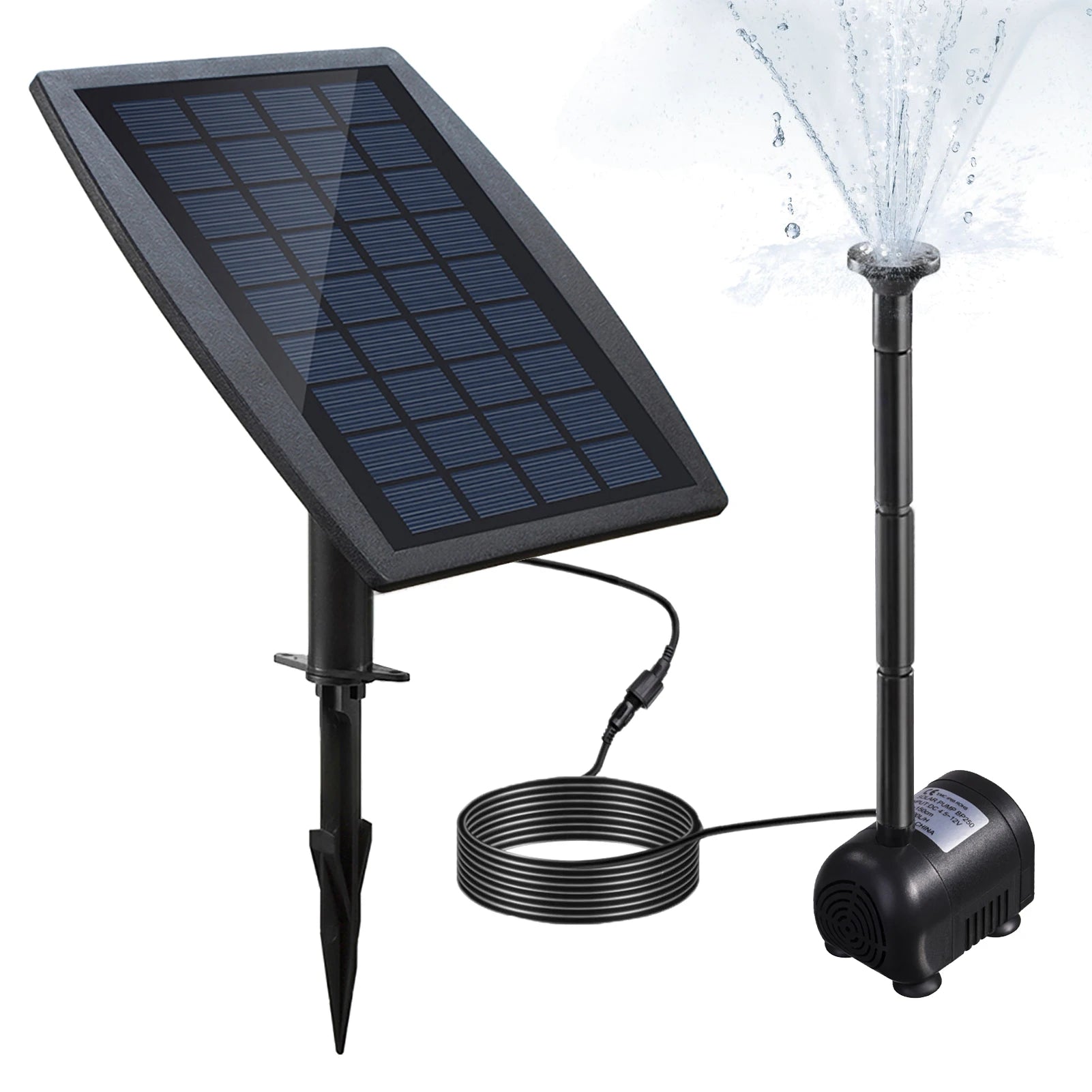 Water Pump Solar Power Decorative Fountain Panel Landscape Pool Garden Fountains Pluggable 9V2.5W Garden Waterfall Fountain Pump Zpaxo