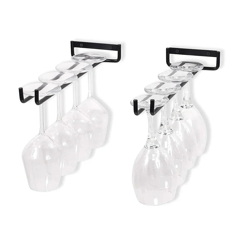 Stemware Iron Wall Mounted Holder High-quality Black Goblet Hanging Zpaxo