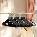 10pcs- Metal Traceless No-slip Clothes Hangers, Durable Strong Clothes Racks, Household Space Saver For Organization Of Bedroom, Zpaxo 10pcs black