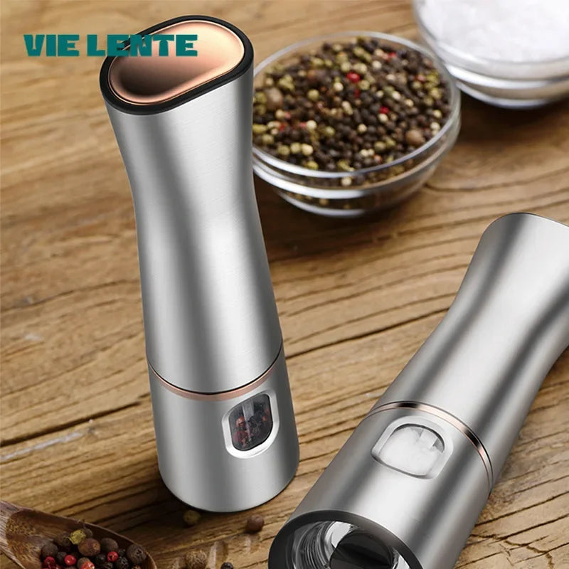 Electric Salt And Pepper Grinder With Adjustable Coarseness Refillable Mills Battery Powered Pepper Grinder Kitchen Gadget Tool Zpaxo