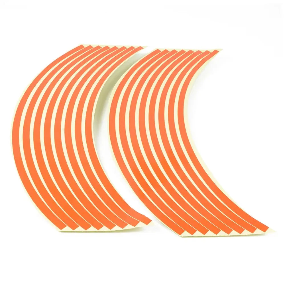 Reflective Motorcycle Rim Stripe Stickers – 16-Piece Wheel Tape