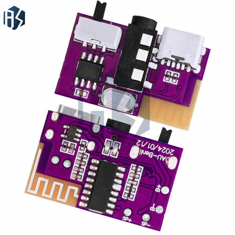 5W Bluetooth 5.4 Audio Amplifier Board – TWS Stereo Pairing, 3.5-5V Wide Voltage Input (USB/Lithium Powered) for DIY Speakers Zpaxo