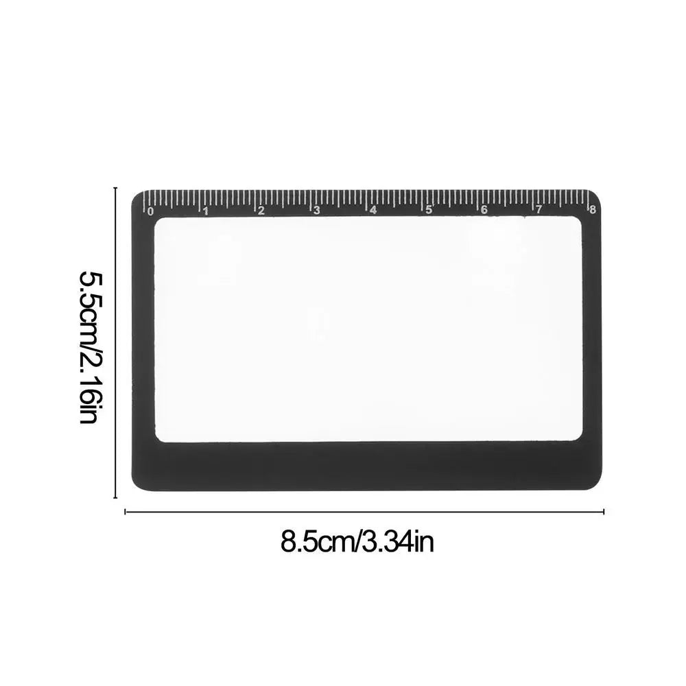 Wallet Magnifier Card 3X Mini Magnifying Glass Ruler Pocket Reading