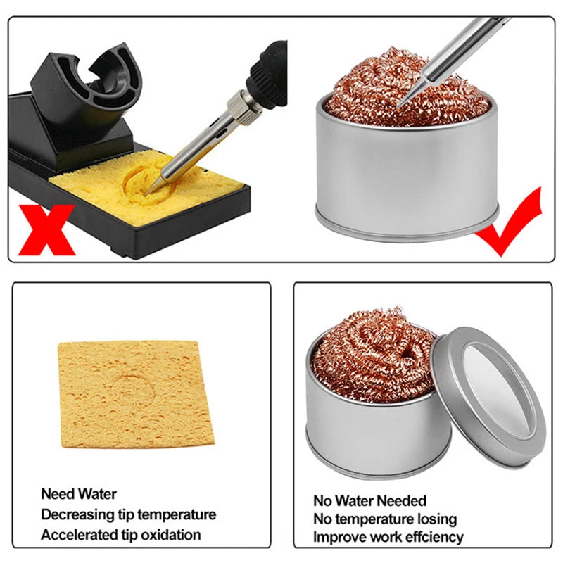 Soldering Iron Tip Cleaner Solder Cleaning Wire Ball Rapidly Remove
