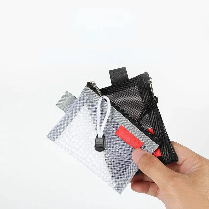 Mesh Nylon Zipper Pouch – Coin Purse & Card Holder (1-2 Pack)