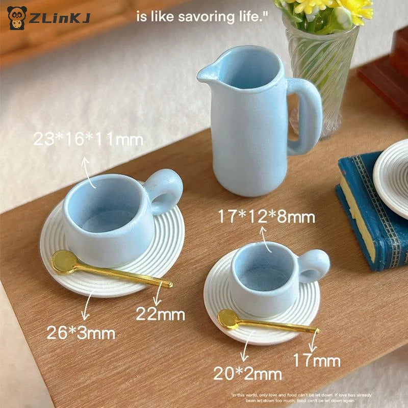▶3PCS Simulation Water Cup Toy Dollhouse Miniature Accessories Alloy Coffee Drink Cup Model Doll House DIY Decoration Zpaxo