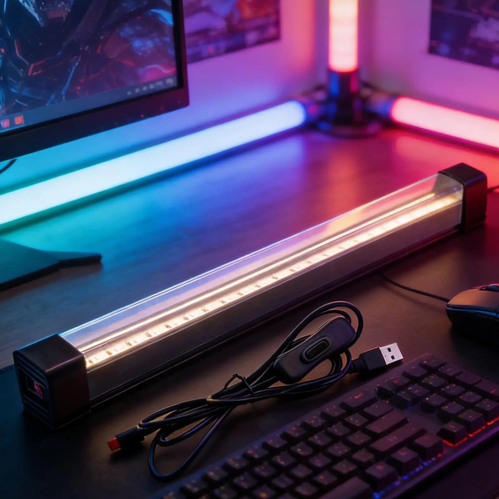 9W Magnetic Black Light Bar Portable UV Lamp USB Fluorescent Strip