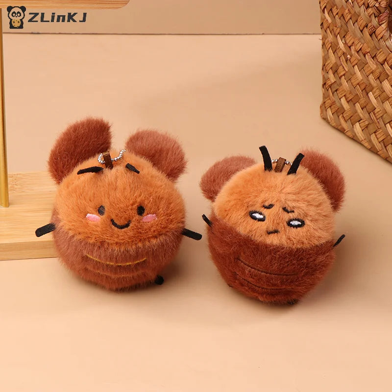 ▶1Pcs Stuffed Animal Car Key Holder Cute Cockroach Plush Keychain Backpack Pendant Stuffed Doll Decoration For Students Zpaxo