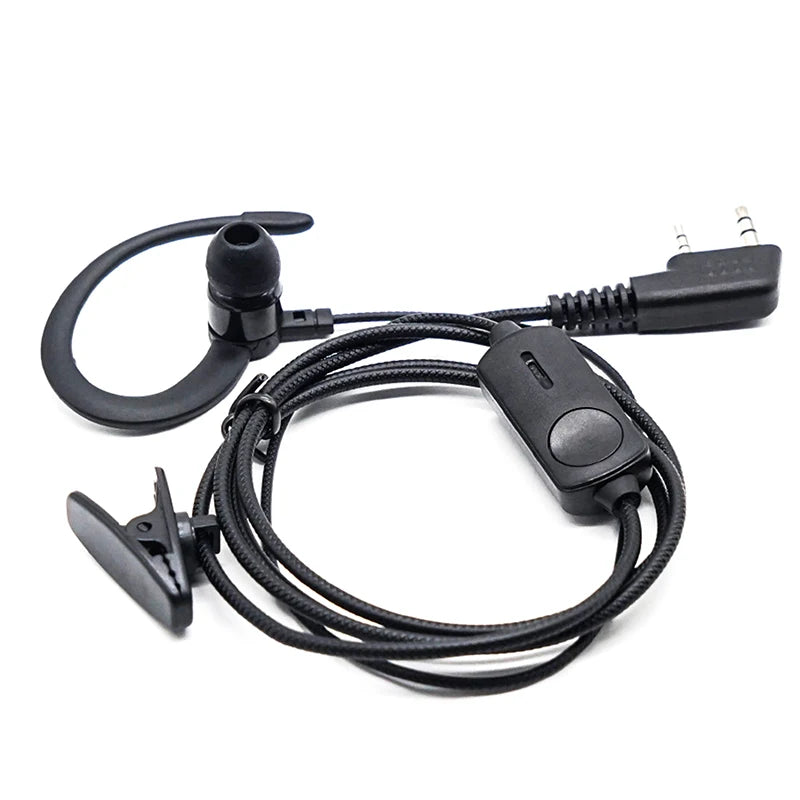 Rotatable Earhook Headphone BF760 BF996 Walkie Talkie Headset Mic