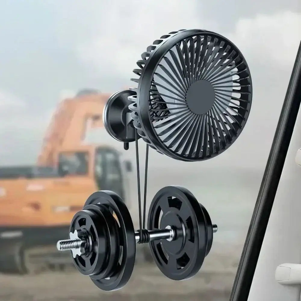 Strong Wind Power Dual-head Car Fan Quiet Operation Dual Head Design Zpaxo