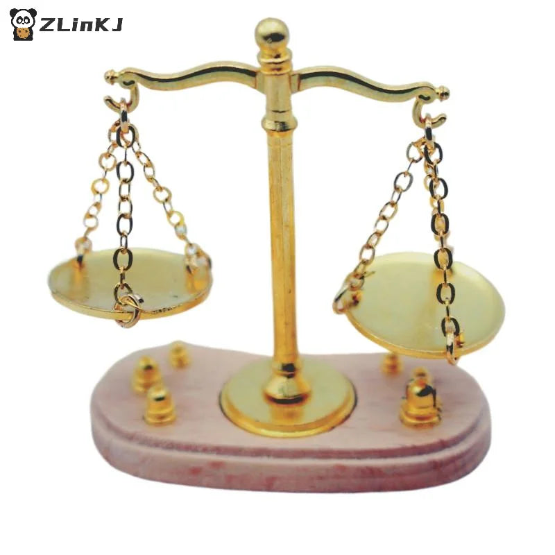 ▶1PCS Dollhouse Vintage Balance Scale Miniatures Model Accessories Kids Pretend Play Toys Ornaments Gifts Zpaxo