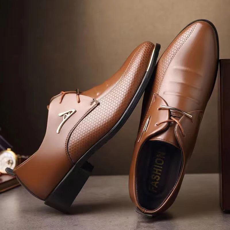 Oxford Office Shoes Pointed Toe Lace Up Design Snake Skin Embossed Zpaxo