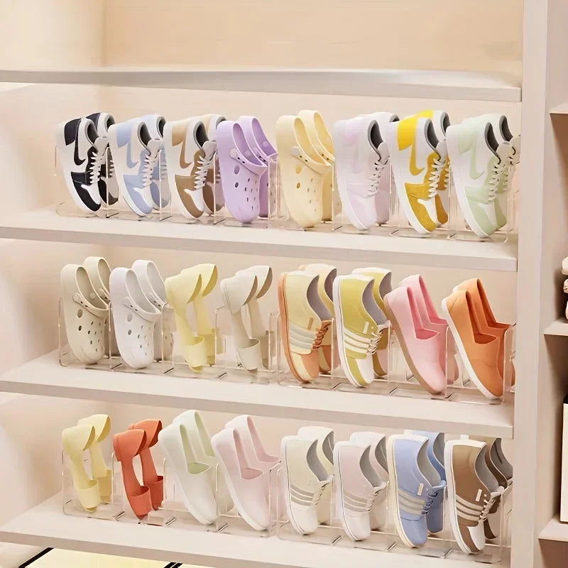 4 Grids Space-Saving Vertical Shoe Rack Organizer - Multi-Layer, Easy-to-Assemble, Compact Storage for Home Entryway Cabinet Zpaxo