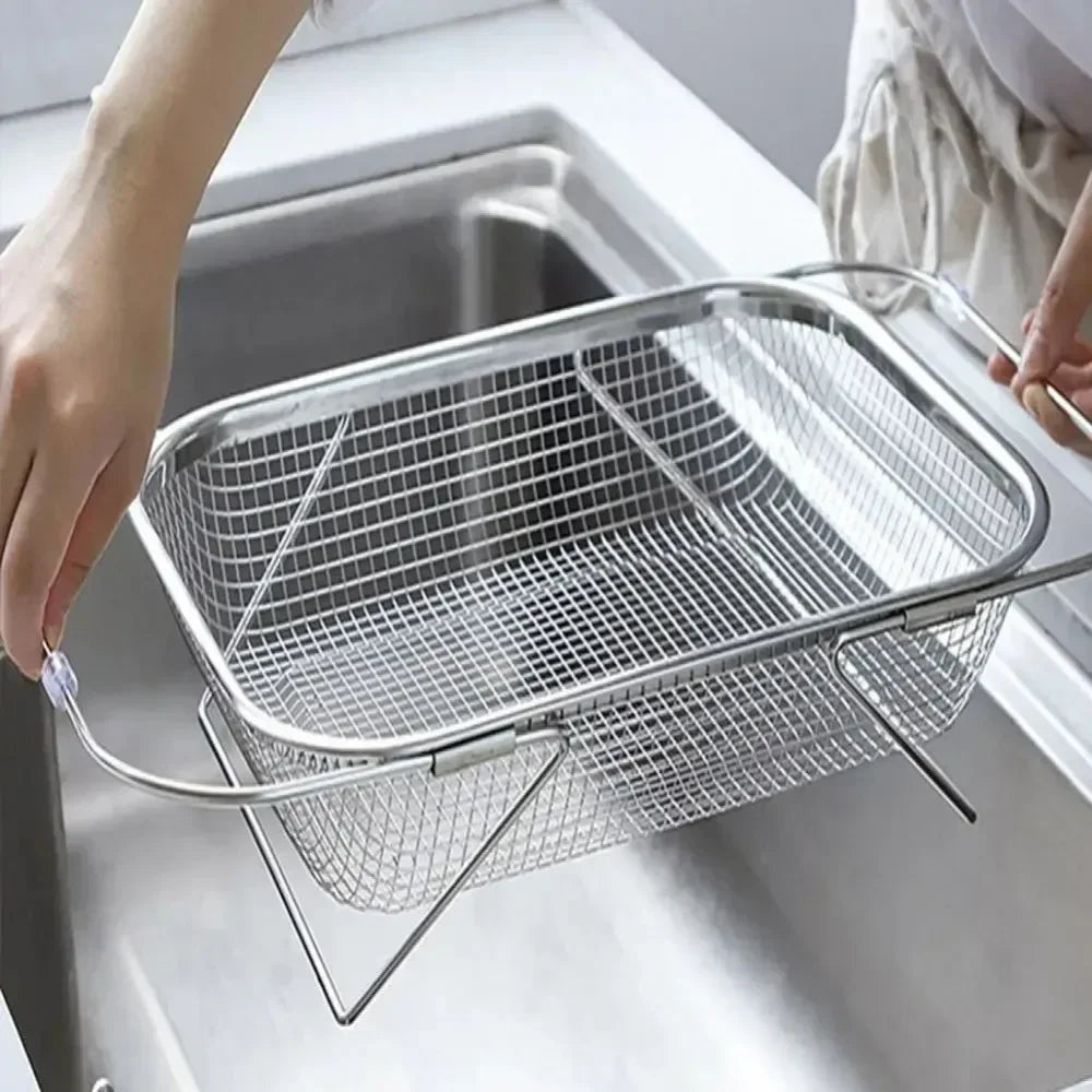 New Expandable Cutlery Drying Rack Kitchen Sink Drain Basket Stainless Steel Drain Basket Kitchen Storage Trays Zpaxo