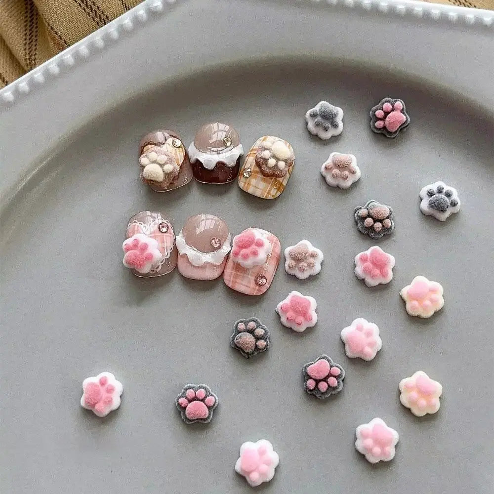 Velvet Bow Nail Art Decoration Cat Claw Decorations Tie Resin Flower Zpaxo