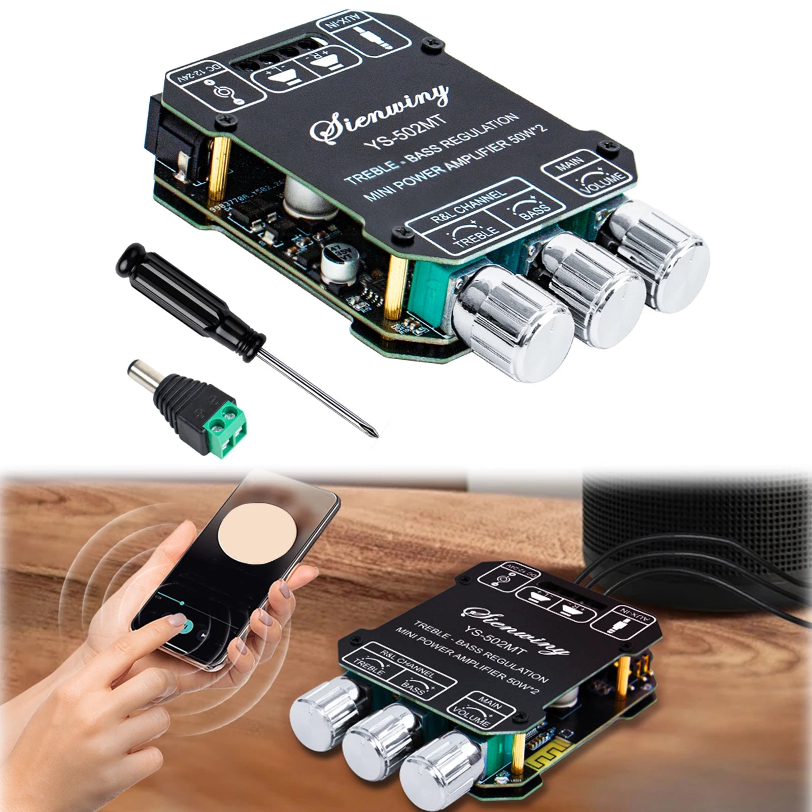 YS-502MT Digital Power Amplifier Module BT AUX Input 50W+50W Hifi