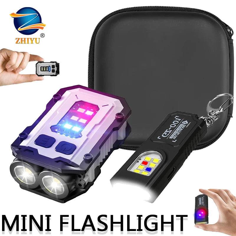 Mini Rechargeable LED Keychain Flashlight – Magnetic & Clip-On