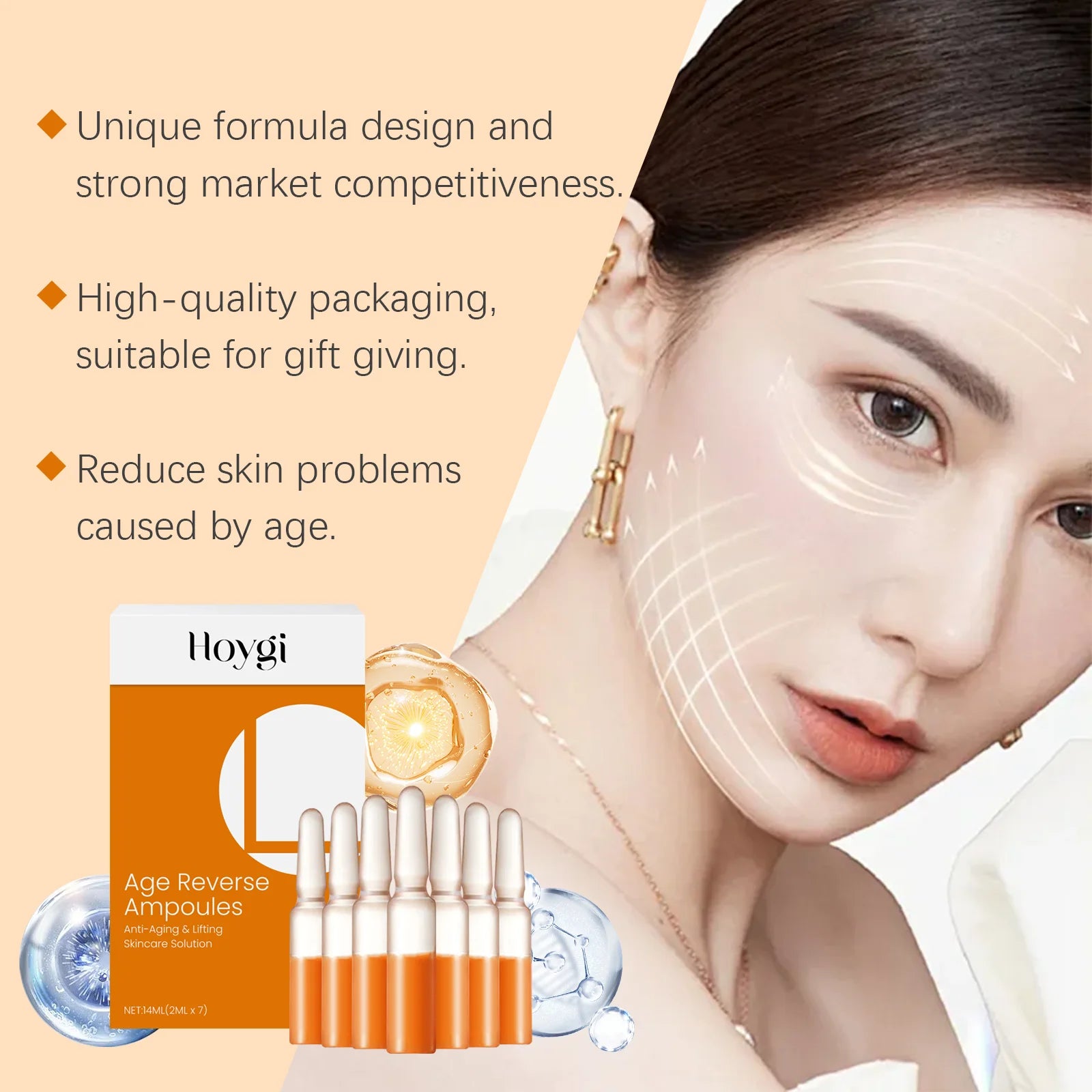 Astaxanthin Ampoule Essence Smoothing Wrinkle Tightening Fade Fine Lines Brighten Shrink Pores Moisturizing Face Care Essence Zpaxo