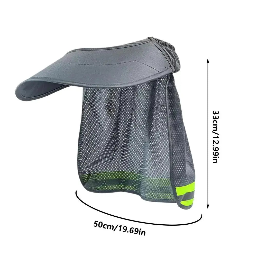 Hard Hat Sun Shade & Neck Shield with Reflective Stripe Helmet Sun Shade Zpaxo Gray