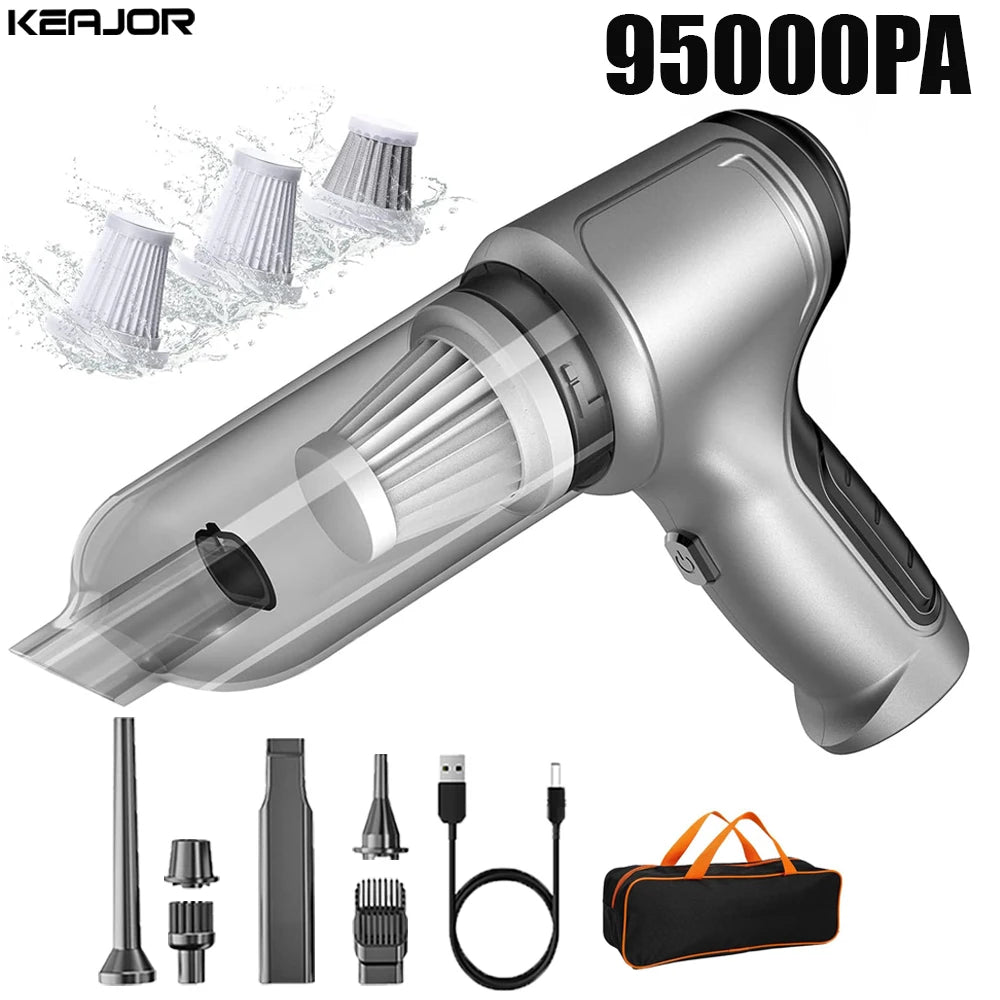 Car Vacuum Cleaner Portable Wireless Mini Handheld Powerful 95000PA