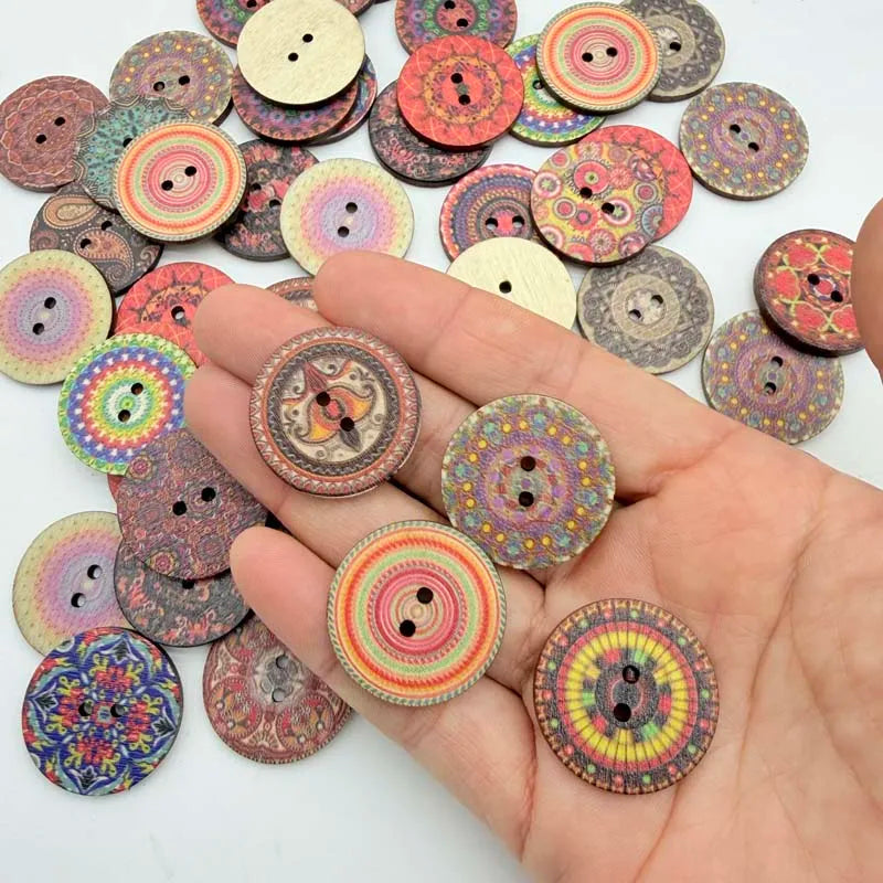 50PCS Vintage Wooden Buttons Mixed Sizes – Crafts & Sewing Wooden Craft Buttons Zpaxo L