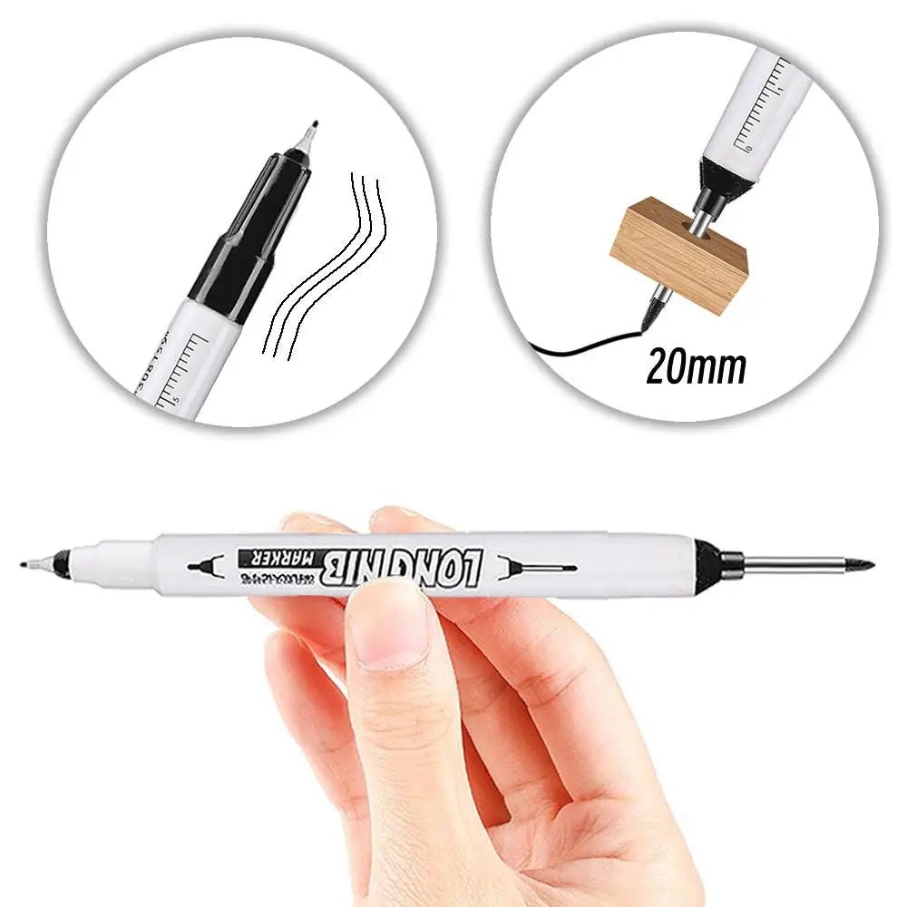 Double-tip Long Nib Head Markers Deep Drill Hole Scriber Woodworking