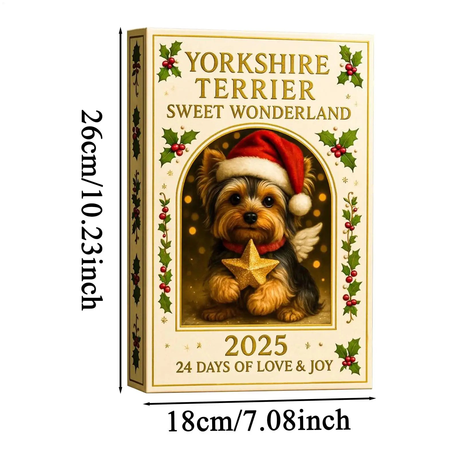 Yorkshire Terrier 24 Days Advent Calendar 2D Acrylic Ornaments Dog