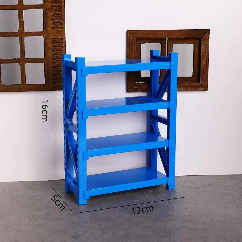 1 12 Scale Dollhouse Simulation Storage Shelves Warehouse Racks Model Zpaxo Blue