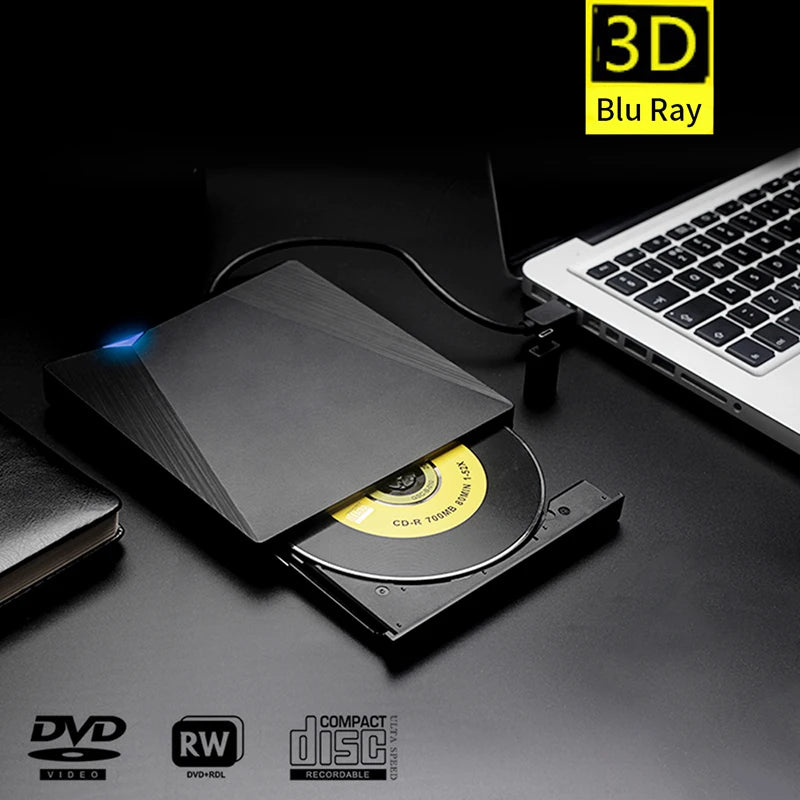 USB 2.0 External CD/DVD RW Drive Read Burner Portable DVD Player Optical Drives For Laptop Desktop PC Windows 11 10 Linux OS Mac Zpaxo