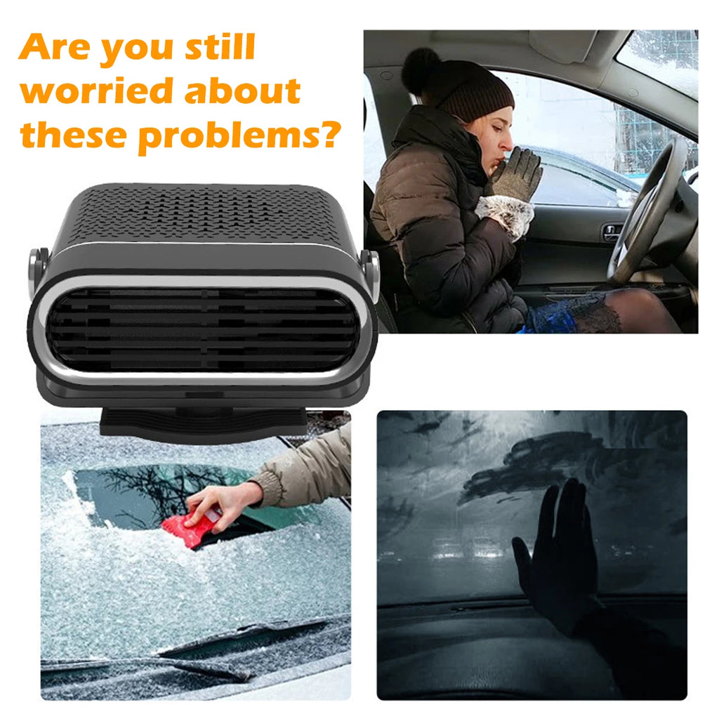 Car Defogger Heater Fan 2 In 1 Cooling & Heating 12V/24V Fast Heating Defrost Defogger Windshield Car Anti-Fog Winter Accessorie Zpaxo