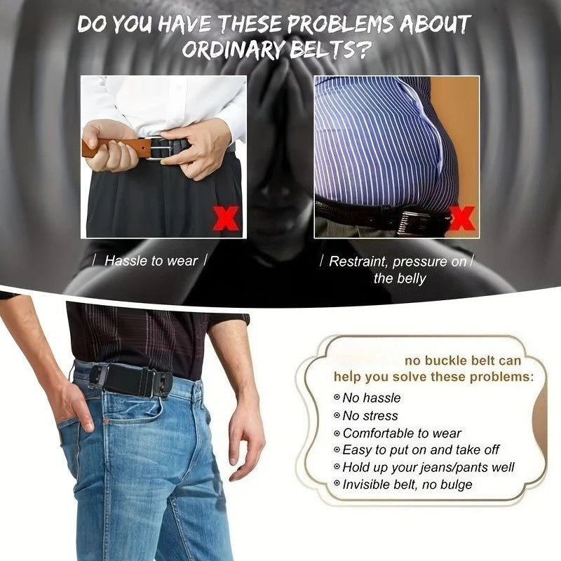 Elastic Hidden Belt Adjustable Lazy Waist Tightening Strap Pants