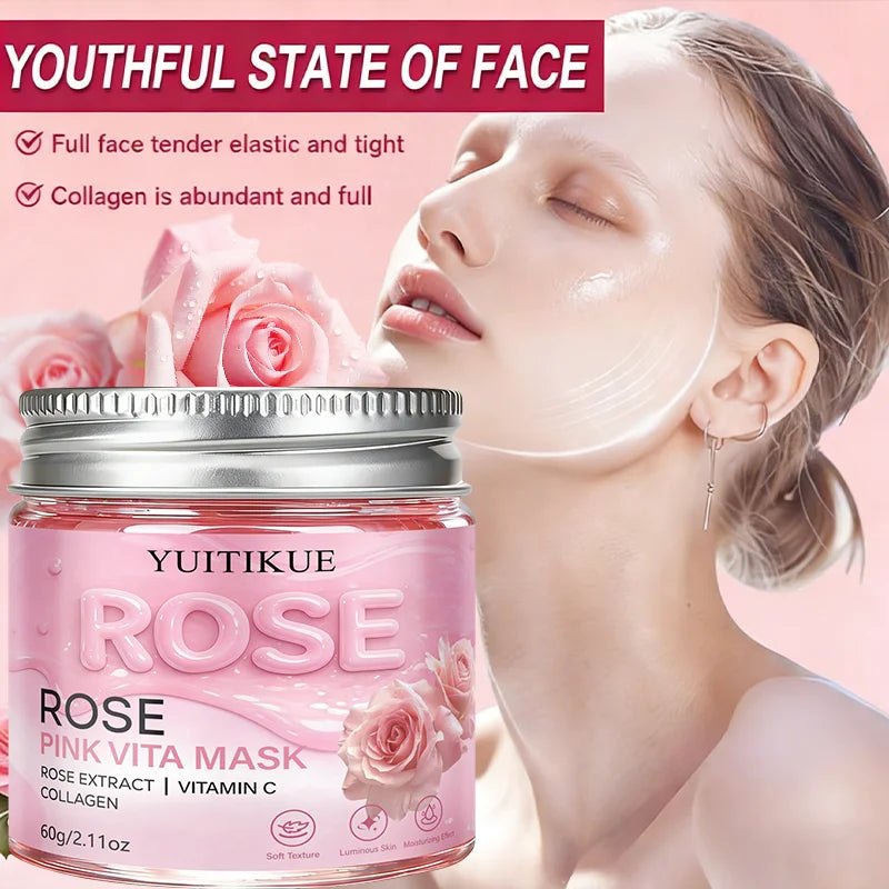 YUITIKUE Rose Pink Vita Peel Mask – Hydrate, Brighten & Firm Peel-Off Face Mask Zpaxo