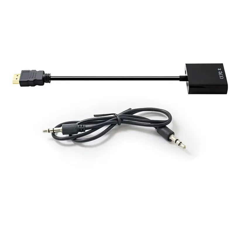 High Speed HDMI To VGA Cable HDTV Converter With Audio HD 1080P HDMI Male To VGA Female Converter Adapter for Laptop PC TV Zpaxo