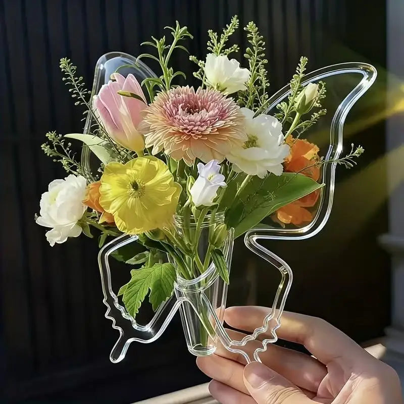 2pcs Butterfly Vase Centerpieces – Clear Acrylic Bud for Holidays, Weddings & Flower Arranging Zpaxo