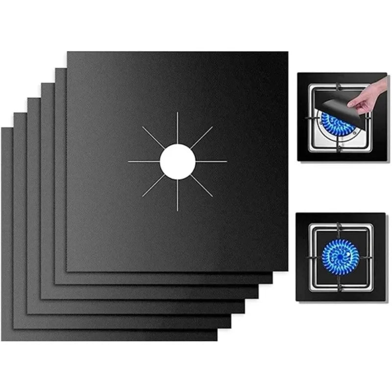 4 6PiecesKitchen Non Stickreusable Gas Stove Cover Heat Resistant