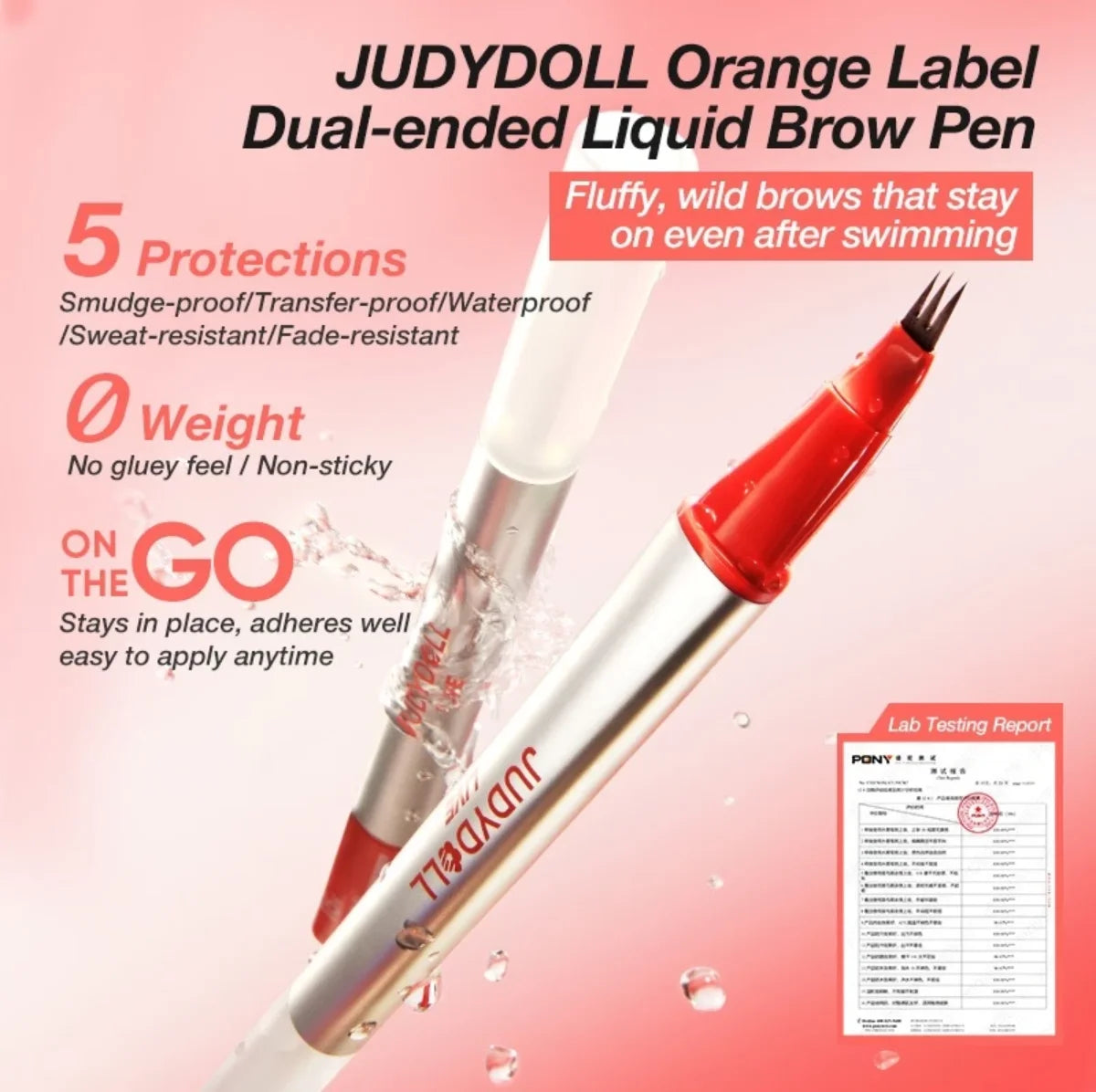 Judydoll Orange Label Dual-ended Liquid Brow Pen Eyebrow Pencil Zpaxo