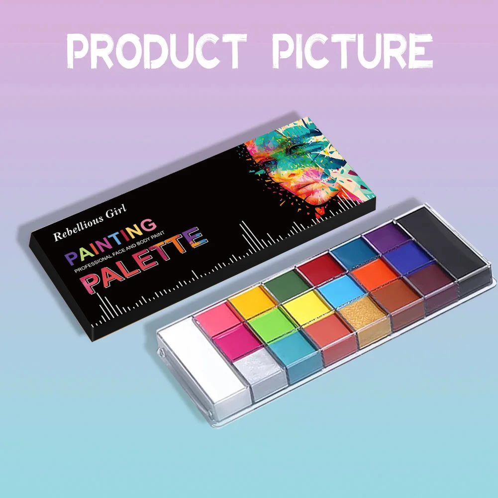 20 Colors Face & Body Paint Oil Palette-Vibrant,Long-Lasting Face Painting for Adults,Body Paint Cosplay & Halloween Makeup Zpaxo