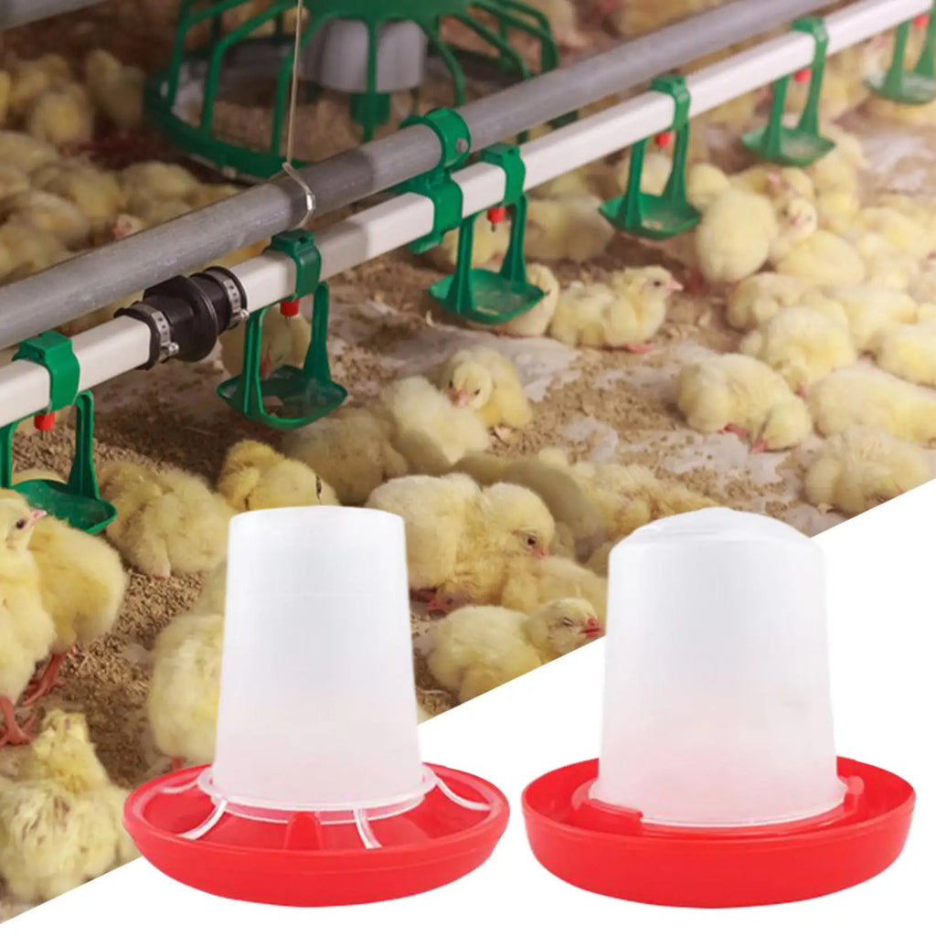 Chick Feeder Waterer Plastic Rotary Sleeve Design Automatic Feeding