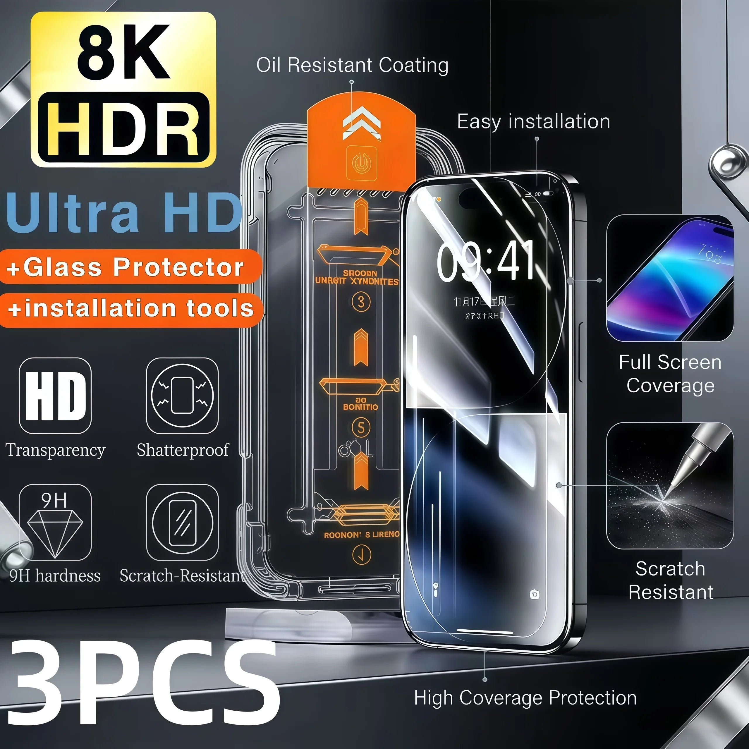 Oleophobic Coating Dust Easy Installation Screen Protector IPhone 17