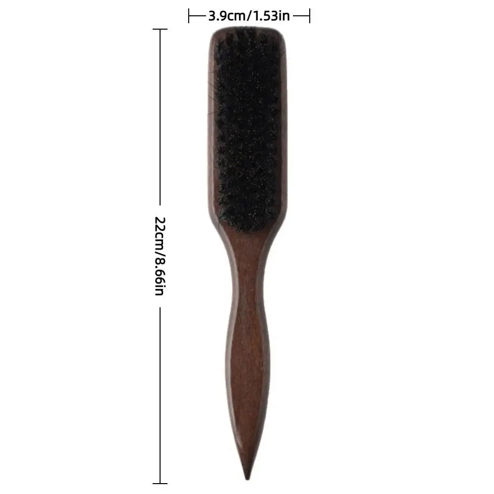 Smooth Boar Bristle Hair Brush Backcombing Wooden Handle Barber Styling Bristle Brush Edge Control Durable Back Hair Brush Zpaxo
