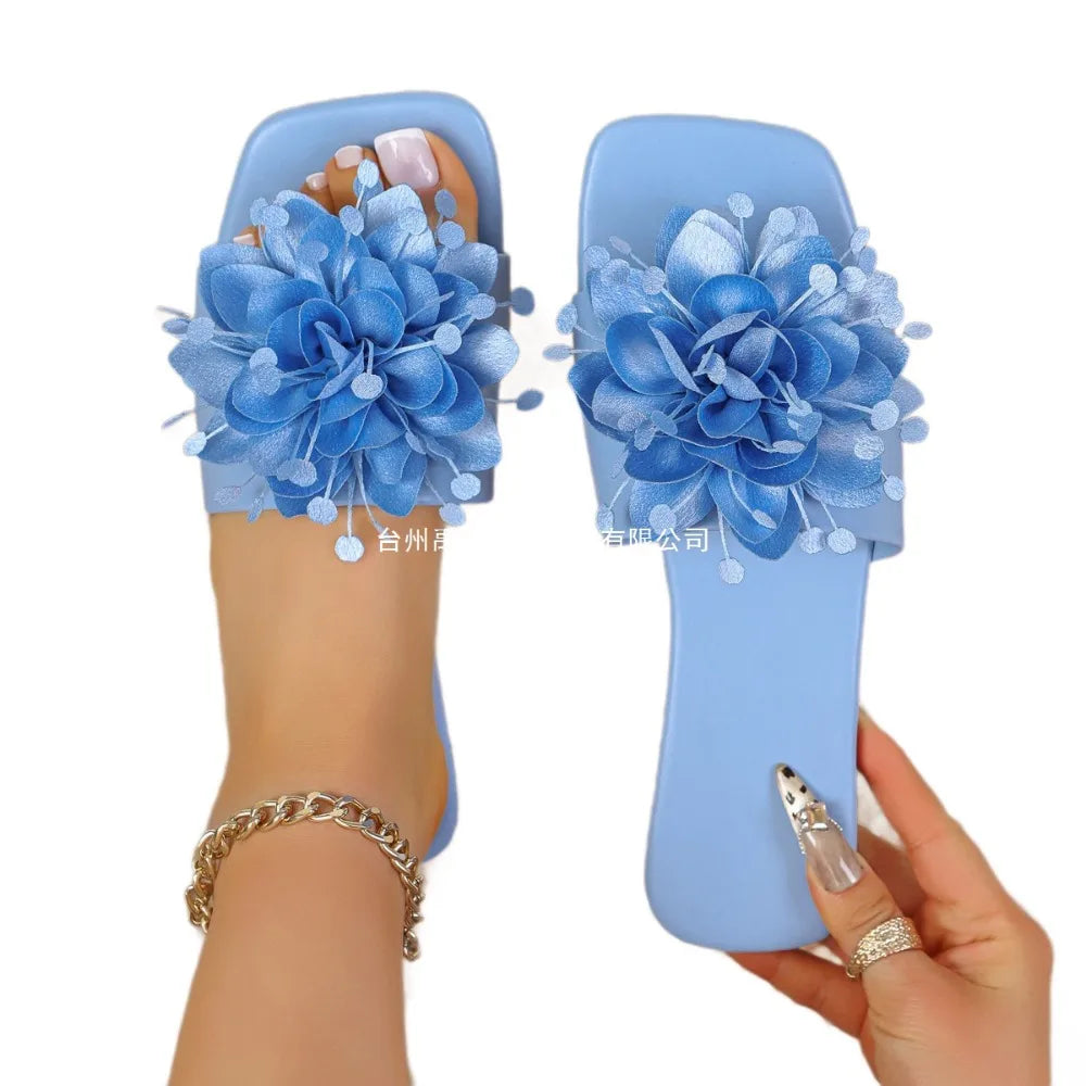2026 Women Flower Slippers Casual Walking Shoes Female Summer Fashion