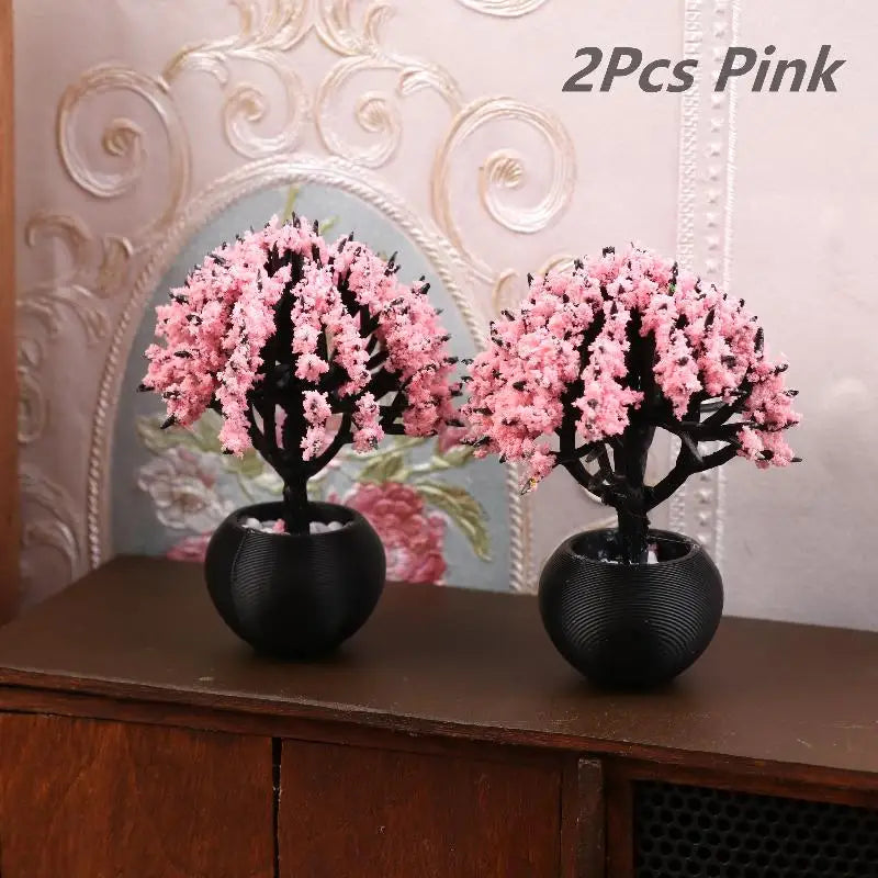 ▶2Pcs 1/12 Dollhouse Simulation Flower Pot Model Doll Home Miniature Potted Plants Garden Ornament Micro Scene Decor Zpaxo A1