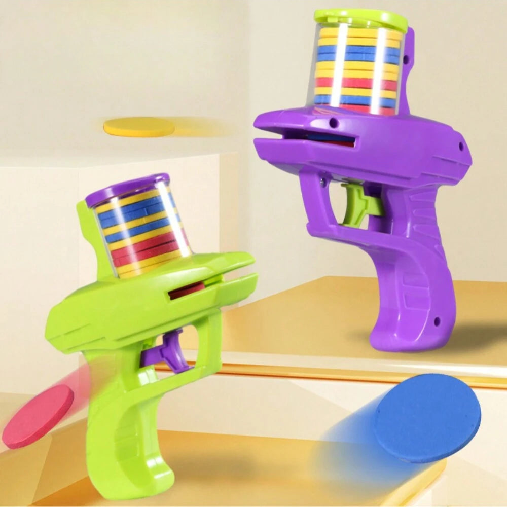 Foam Disc Launcher Flying Handheld Shooter Indoor Shooting Game
