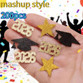 Graduation Party Confetti 2026 Doctor Hat Star 3 Styles Mixed Table