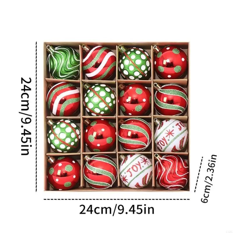 Glittering Christmas Ball Baubles Ornament Shatterproof Tree Hangings