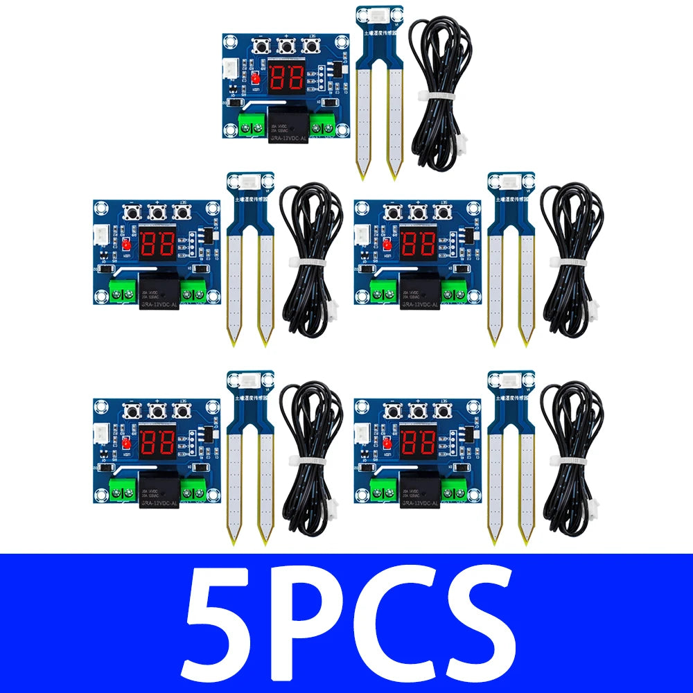 XH-M214 Soil Moisture Sensor Module with 20-99%RH Humidity Control, Automatic Irrigation System, and Red Digital Display Zpaxo 5PCS