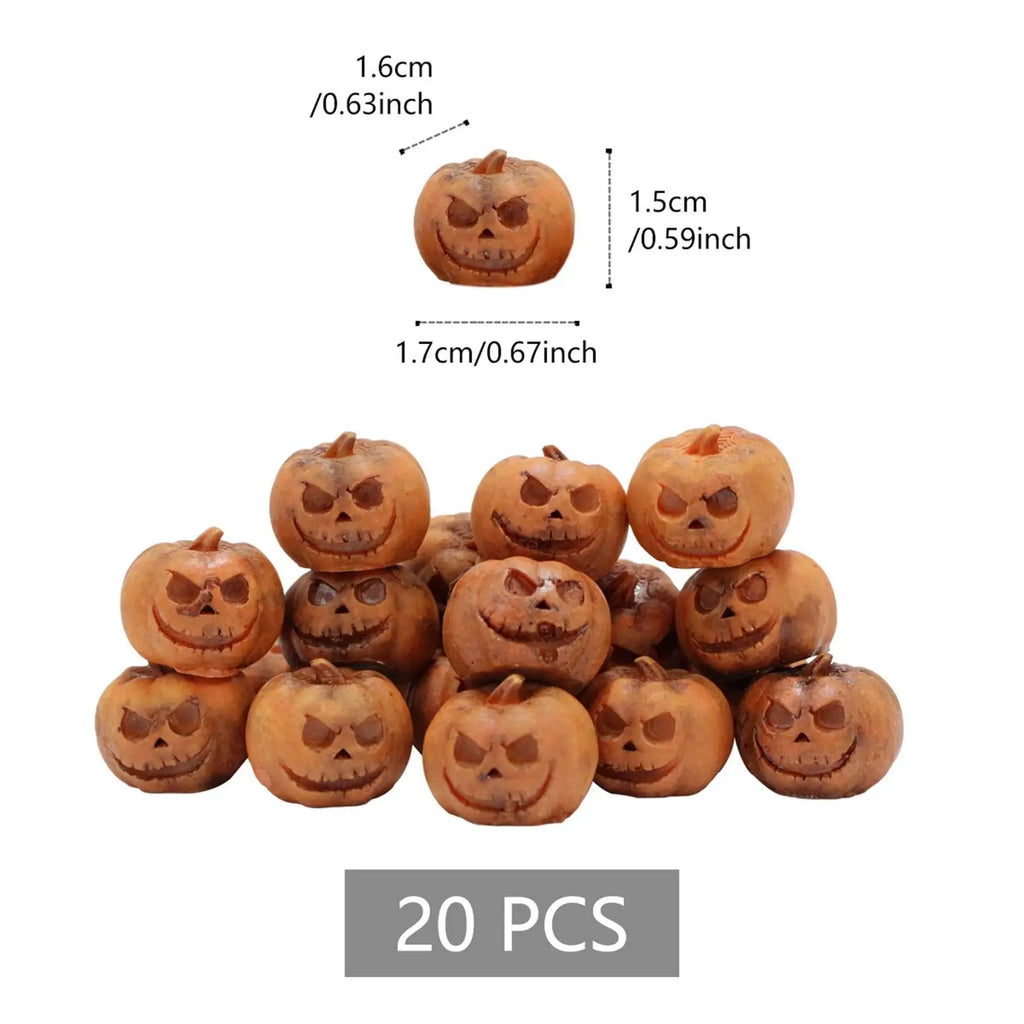 20-Pack Mini Halloween Resin Pumpkin Figurines – Home Decor Resin Holiday Figurines Zpaxo